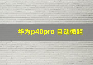 华为p40pro 自动微距